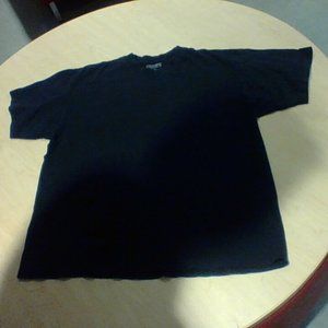 Plain black Champs crew neck T size L